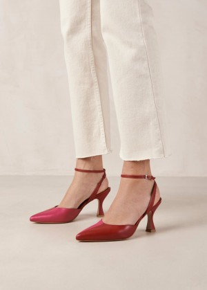 Alohas Cinderella Cuero Pumps Rojos | KXIYL7248