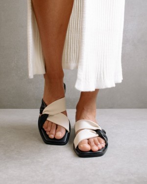 Alohas Nomad Cuero Sandals Blancos | AOYBS0752