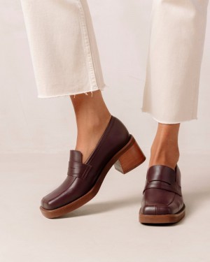 Alohas Roxanne Cuero Loafers Vino | HJTKI3549