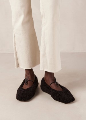 Alohas Sway Furry Fur Ballerinas Cafes Marrom | SRIXB7951