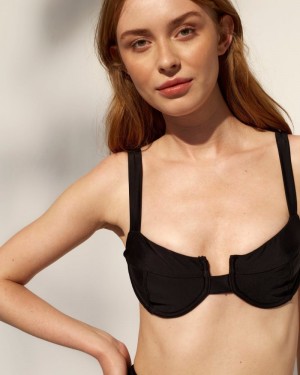 Alohas The Loop Recycled Nylon Bikini Top Negros | KVSXO6541