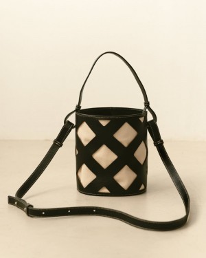 Alohas The U Venti Waffle Cuero Handbag Negros | DSPRT1607