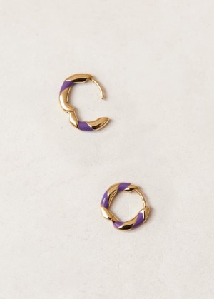 Alohas Tin Earrings Morados | UBJLC2850