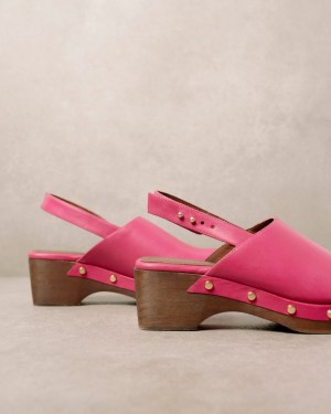 Alohas Vinyl Cuero Clogs Magenta | UDIMB9647