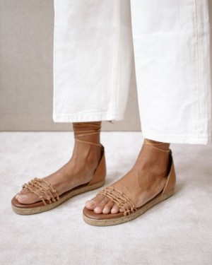 Alohas Wanderer Cuero Espadrilles Marrom | BCMWD9082