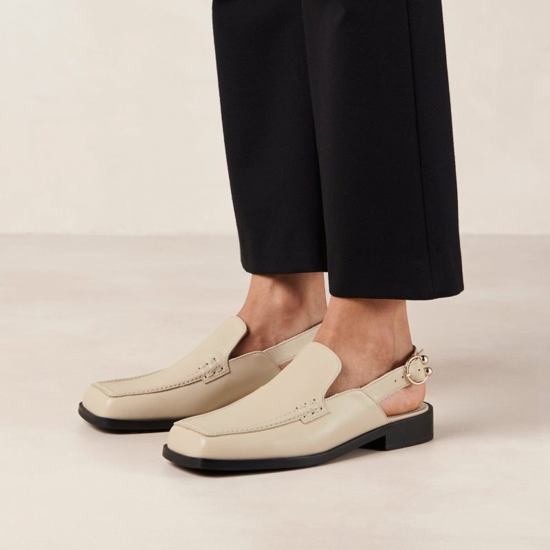 Alohas Abe Destalonadas Loafers Creme | QARFL7643