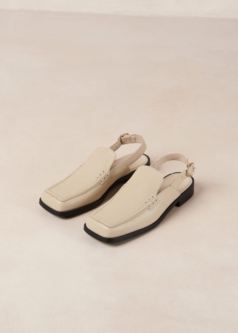 Alohas Abe Destalonadas Loafers Creme | QARFL7643