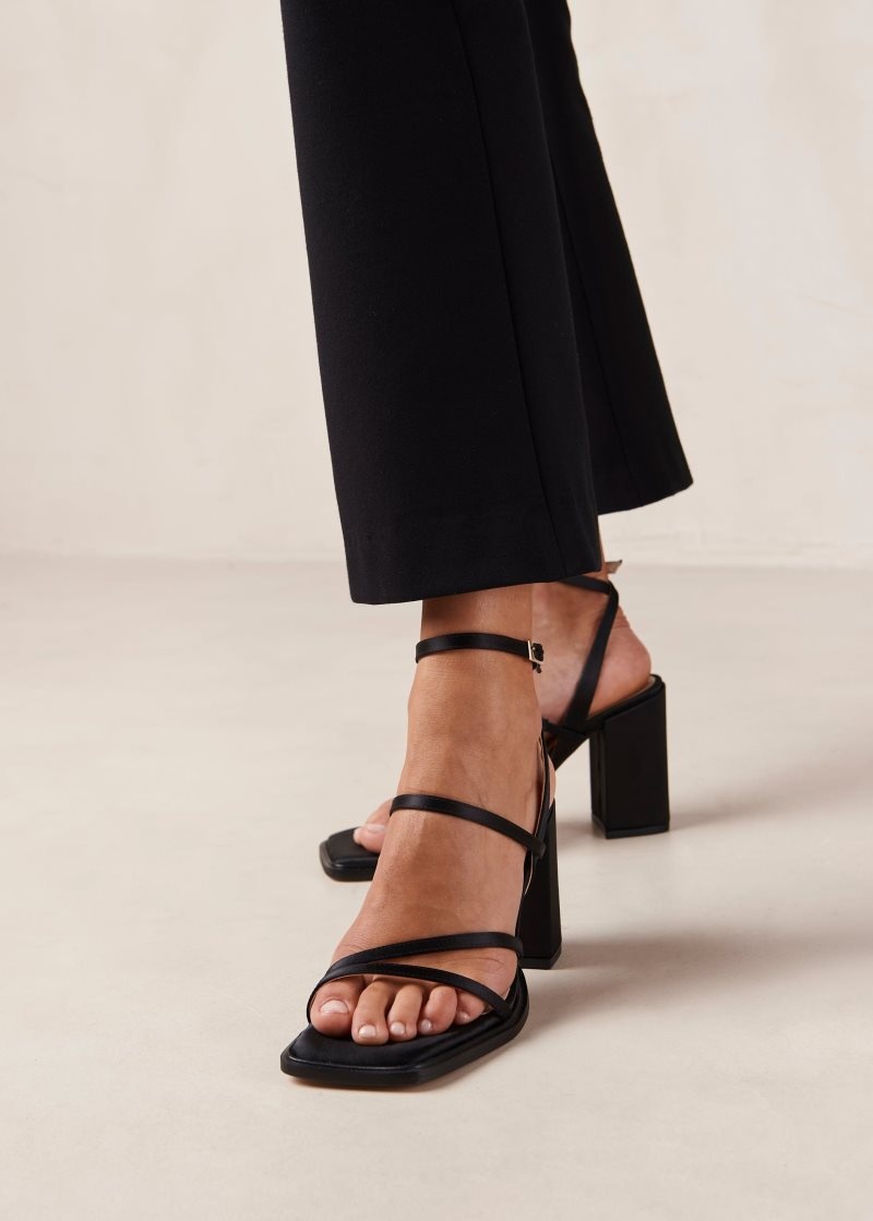 Alohas Alexa Satin Sandals Negros | QPJIA9651