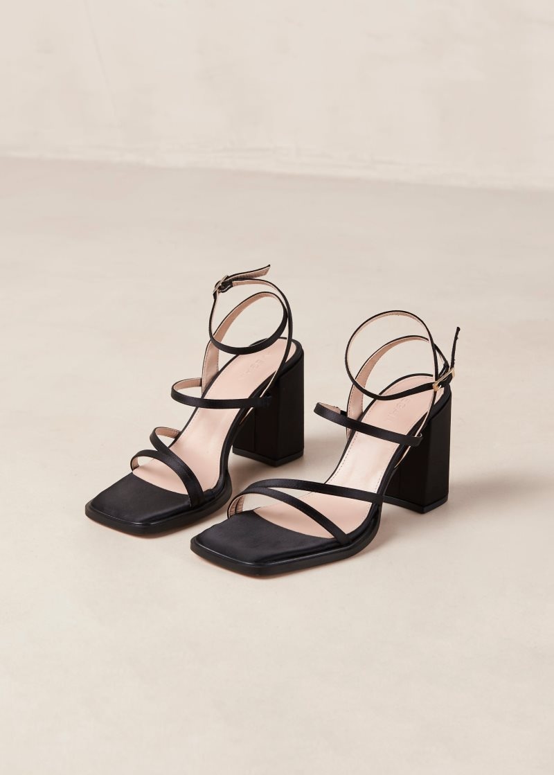 Alohas Alexa Satin Sandals Negros | QPJIA9651