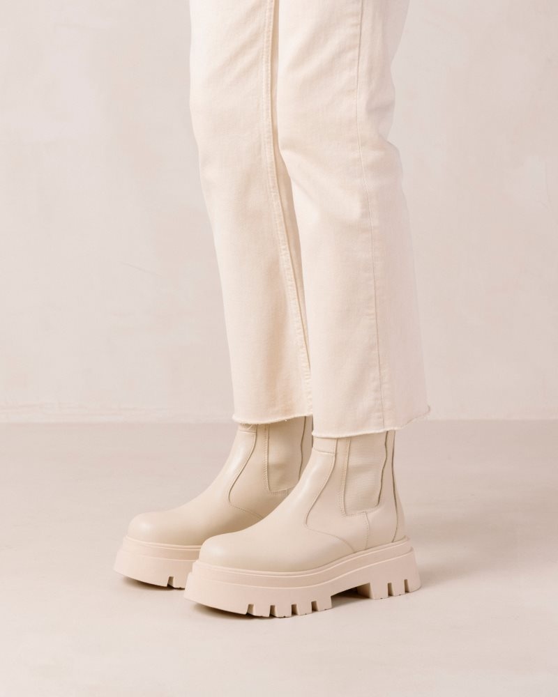 Alohas All Rounder Cuero Boots Blancos | JRNMS2745