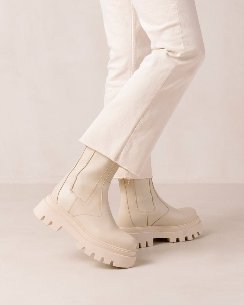 Alohas All Rounder Cuero Boots Blancos | JRNMS2745