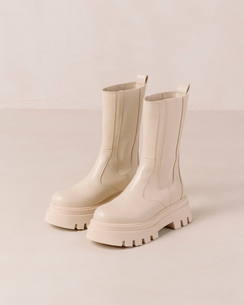 Alohas All Rounder Cuero Boots Blancos | JRNMS2745