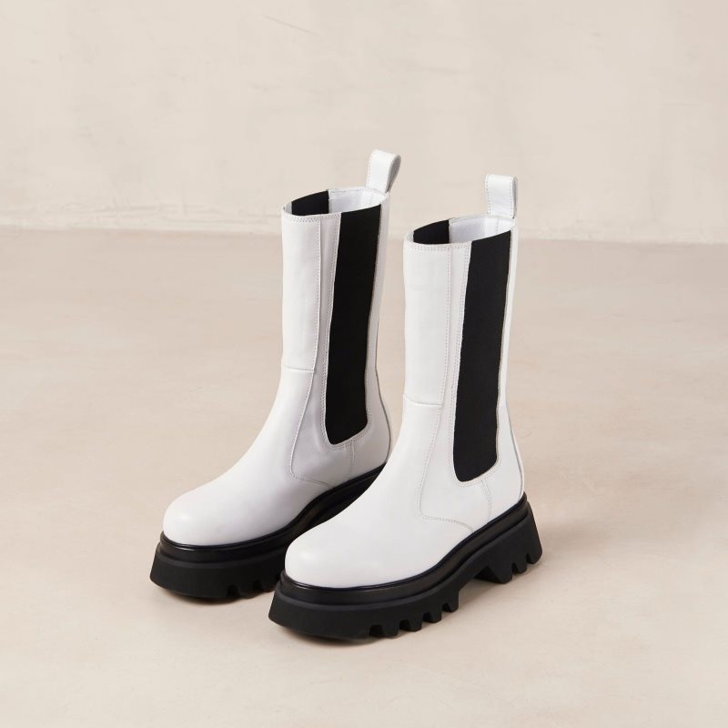 Alohas All Rounder Cuero Boots Blancos | QKZWP4075