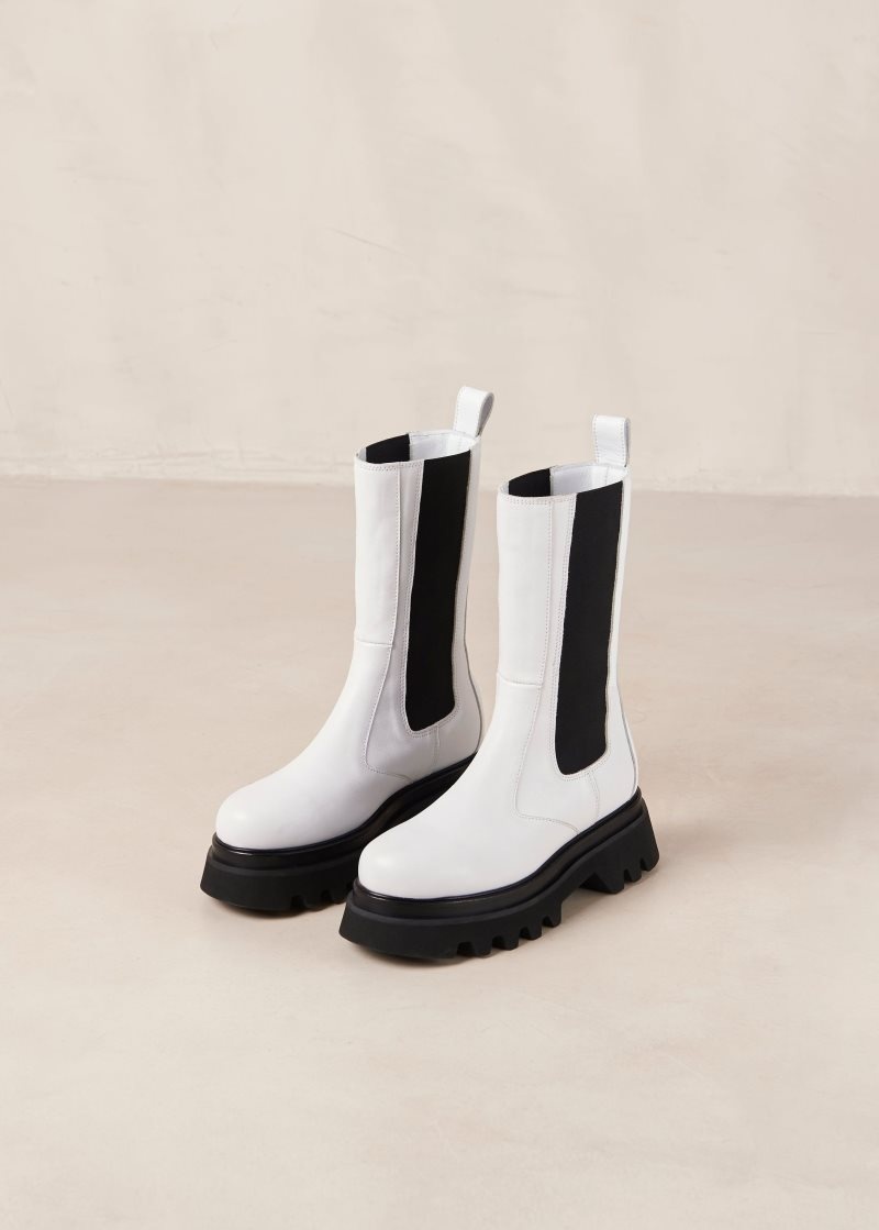 Alohas All Rounder Cuero Boots Blancos | QKZWP4075