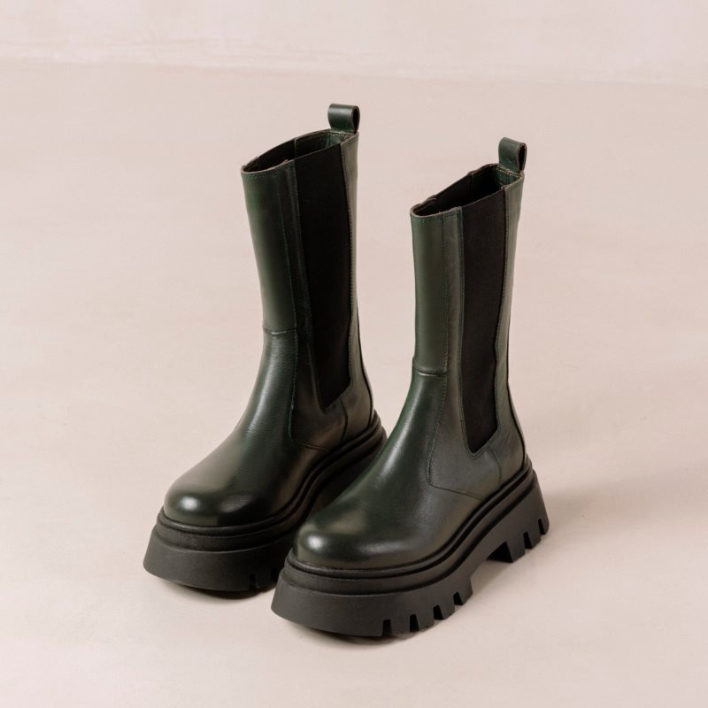 Alohas All Rounder Cuero Boots Verdes | THWBD8902