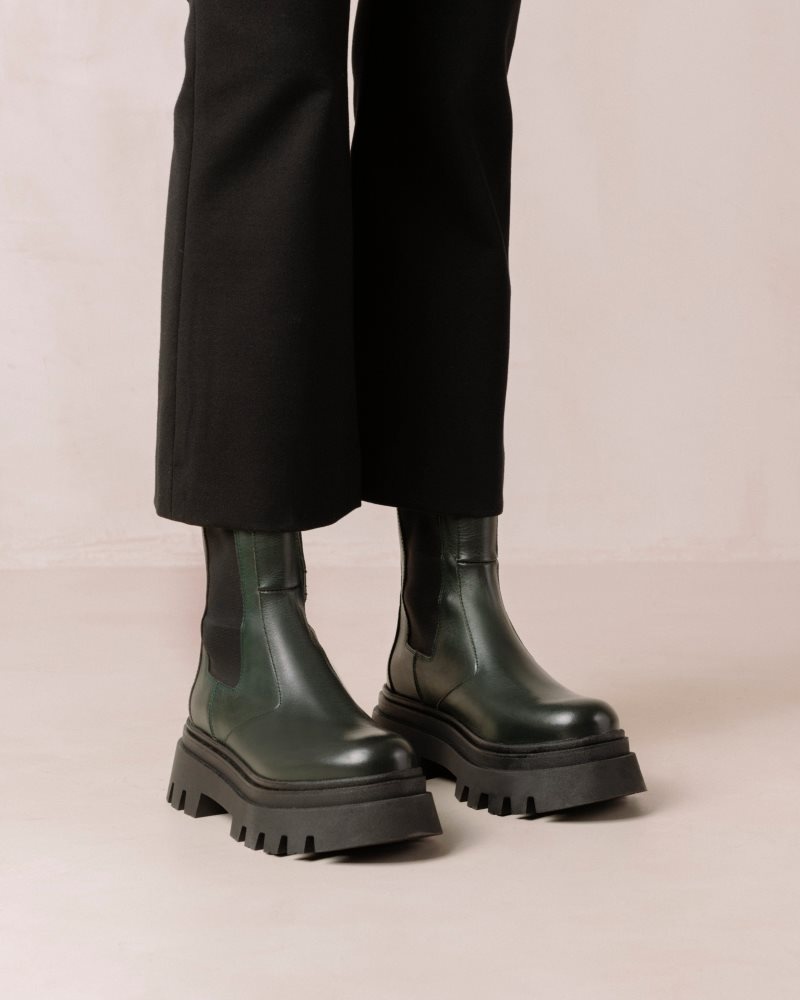 Alohas All Rounder Cuero Boots Verdes | THWBD8902