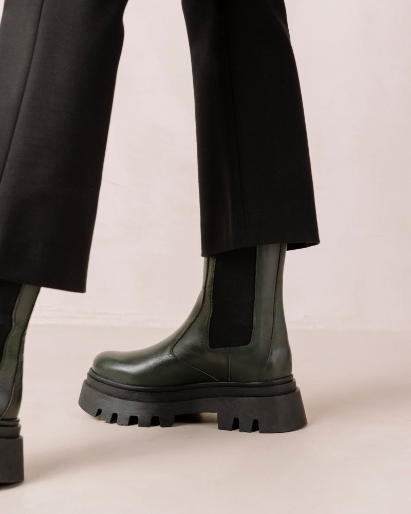 Alohas All Rounder Cuero Boots Verdes | THWBD8902