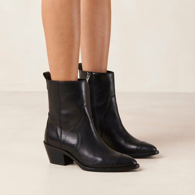 Alohas Austin Cowboy Ankle Boots Negros | OWUGY0423