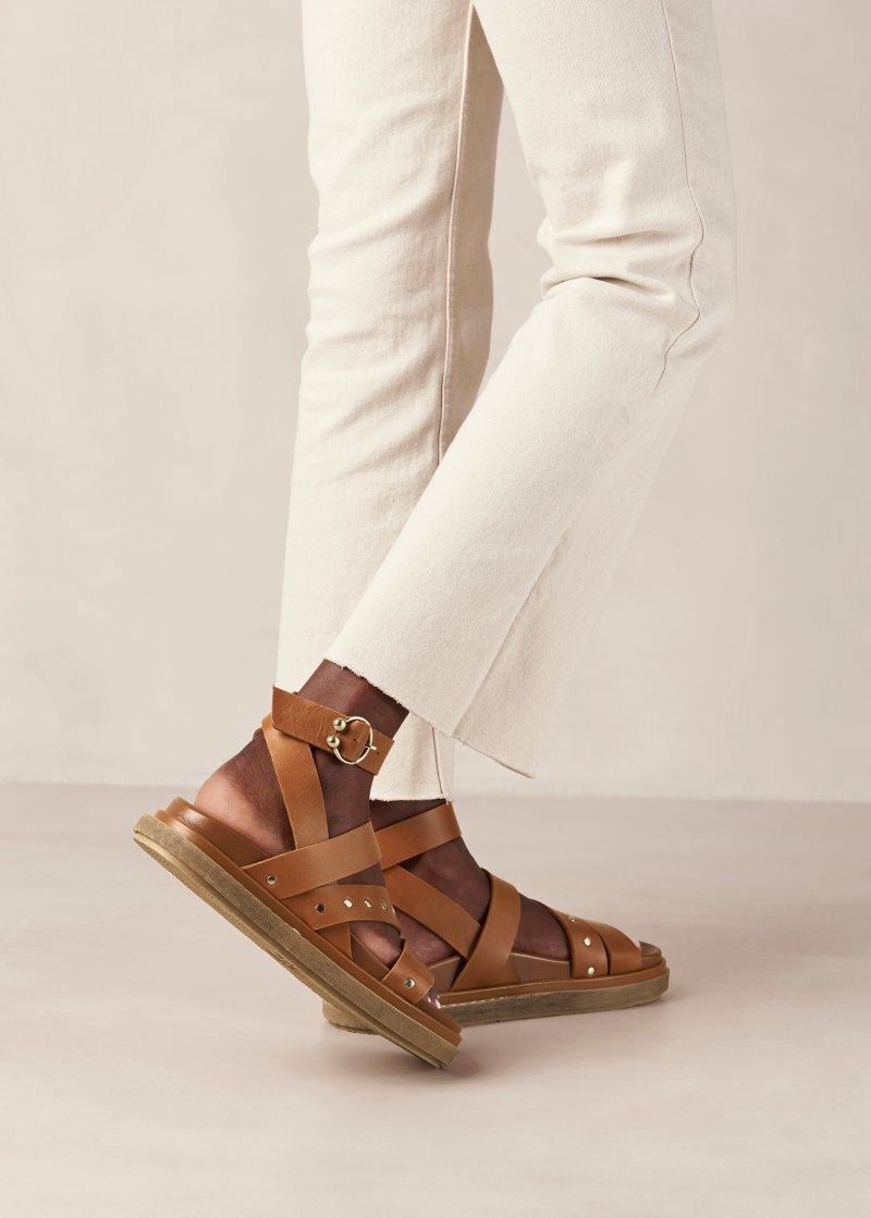 Alohas Beat Cuero Sandals Marrom | JXNYS7931