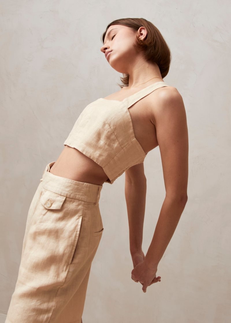 Alohas Boa Linen Shorts Beige | ECPTM9673