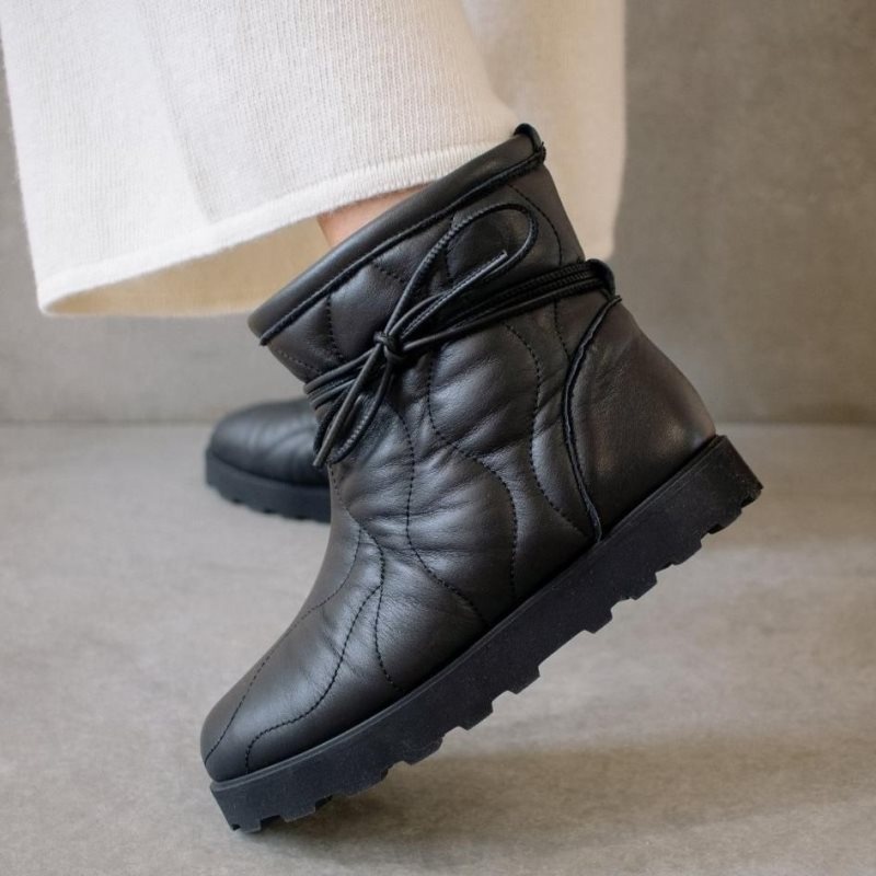 Alohas Bounce Cuero Boots Negros | KLOUT1270