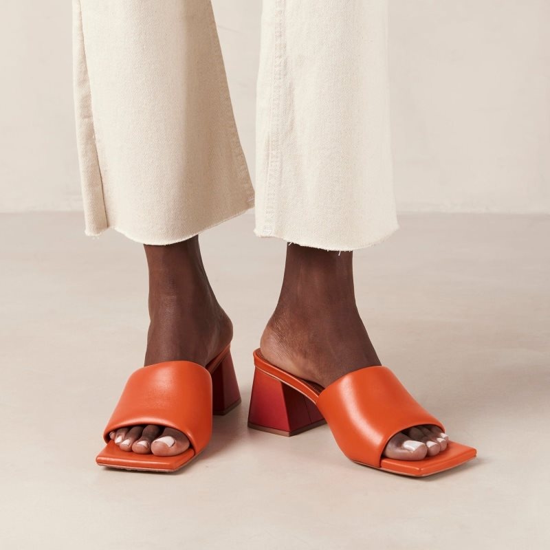 Alohas Brushed Degrade Cuero Sandals Naranjas | HZKFU2154