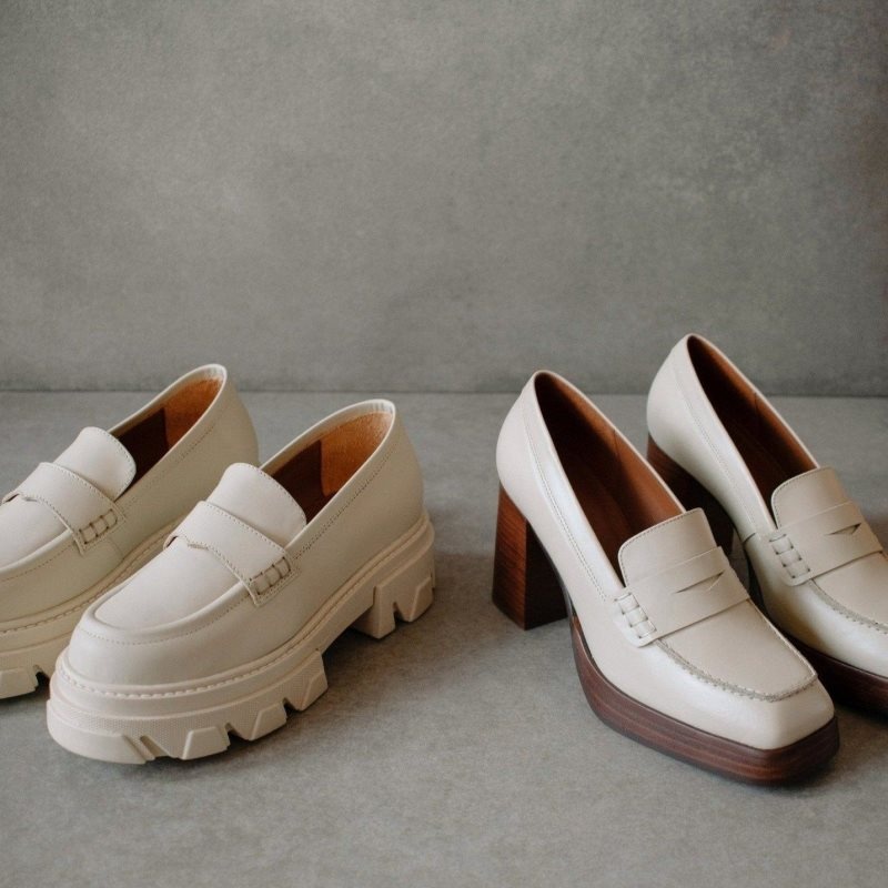 Alohas Busy Cuero Loafers Blancos | SWUQM2759