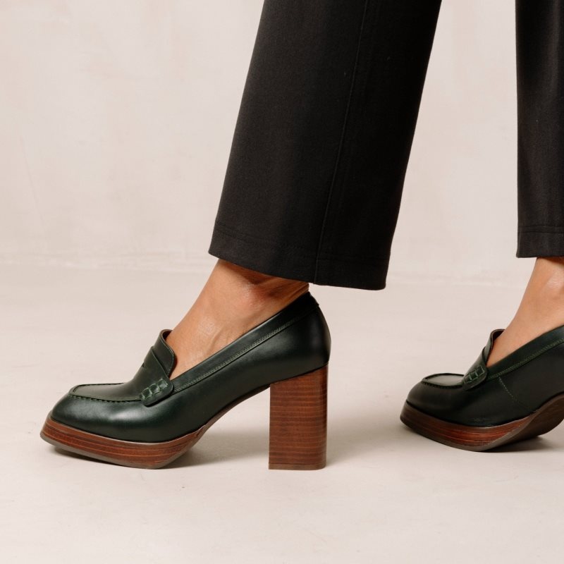 Alohas Busy Cuero Loafers Verdes | NOUES9028