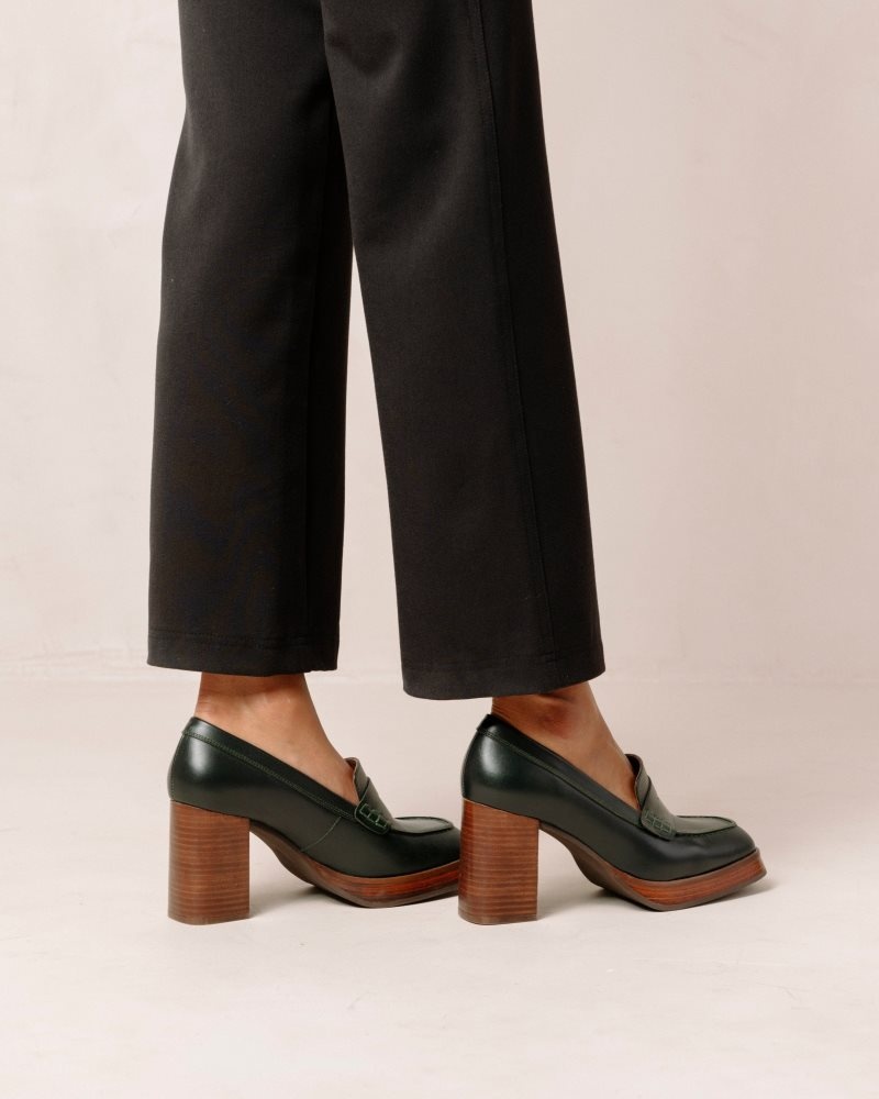 Alohas Busy Cuero Loafers Verdes | NOUES9028