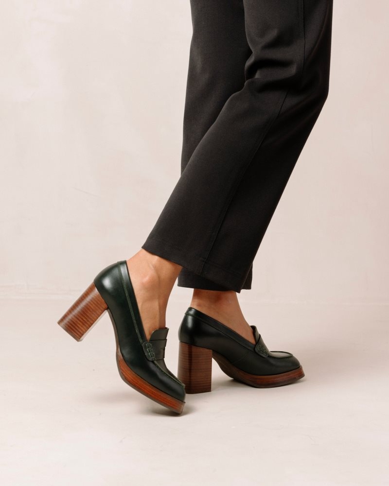 Alohas Busy Cuero Loafers Verdes | NOUES9028