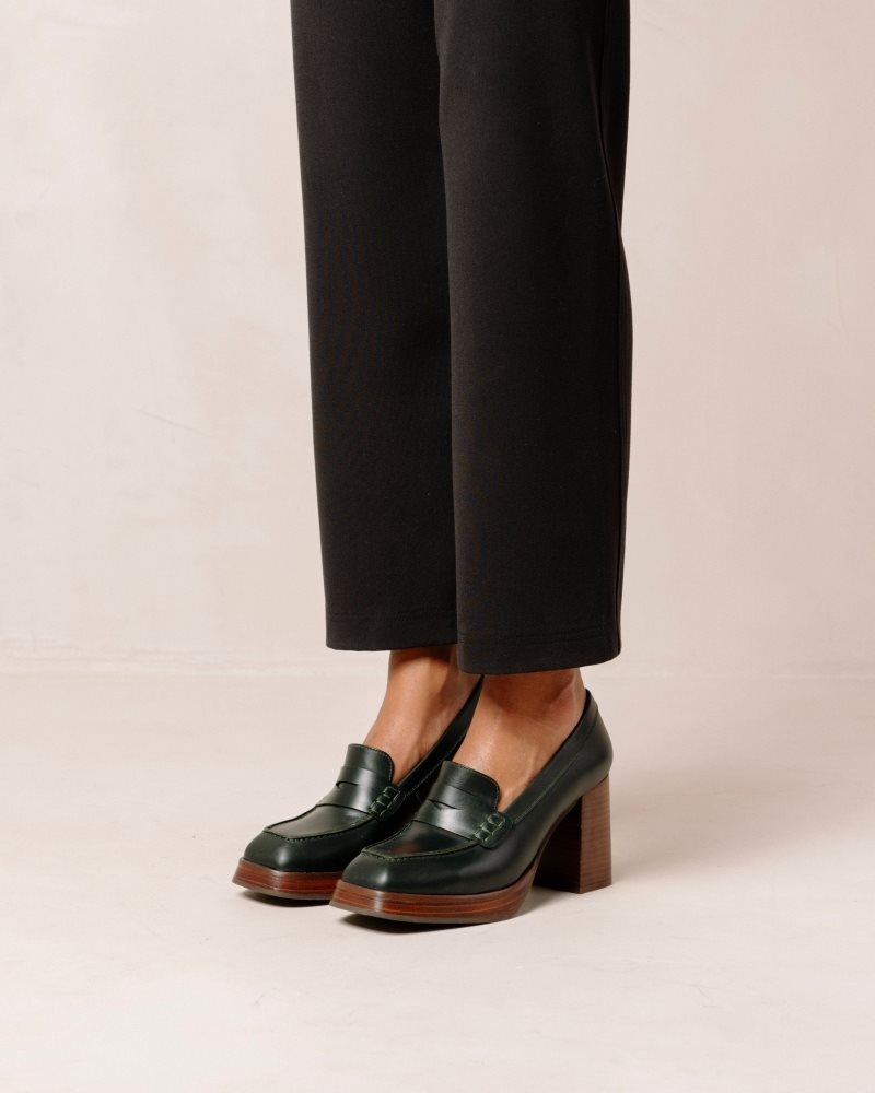 Alohas Busy Cuero Loafers Verdes | NOUES9028