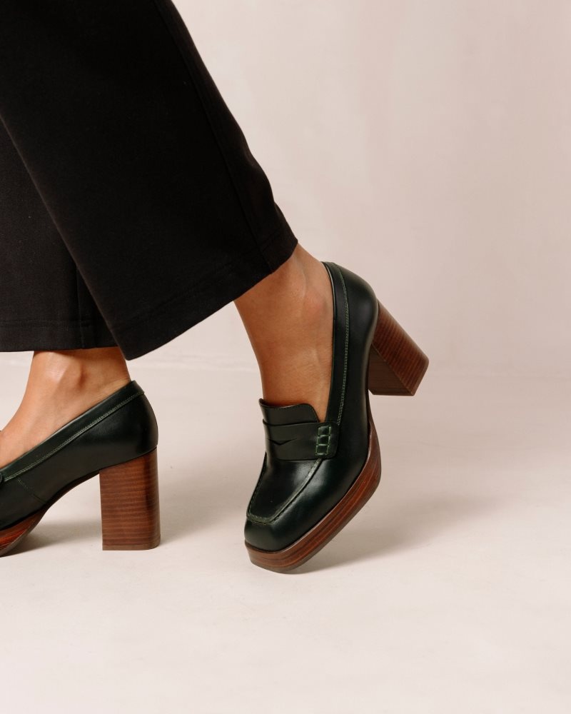 Alohas Busy Cuero Loafers Verdes | NOUES9028