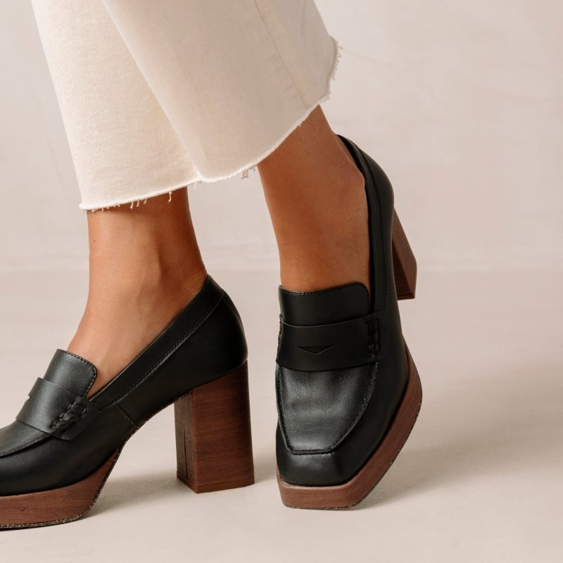 Alohas Busy Vegan Cuero Loafers Negros | HWYCB6935