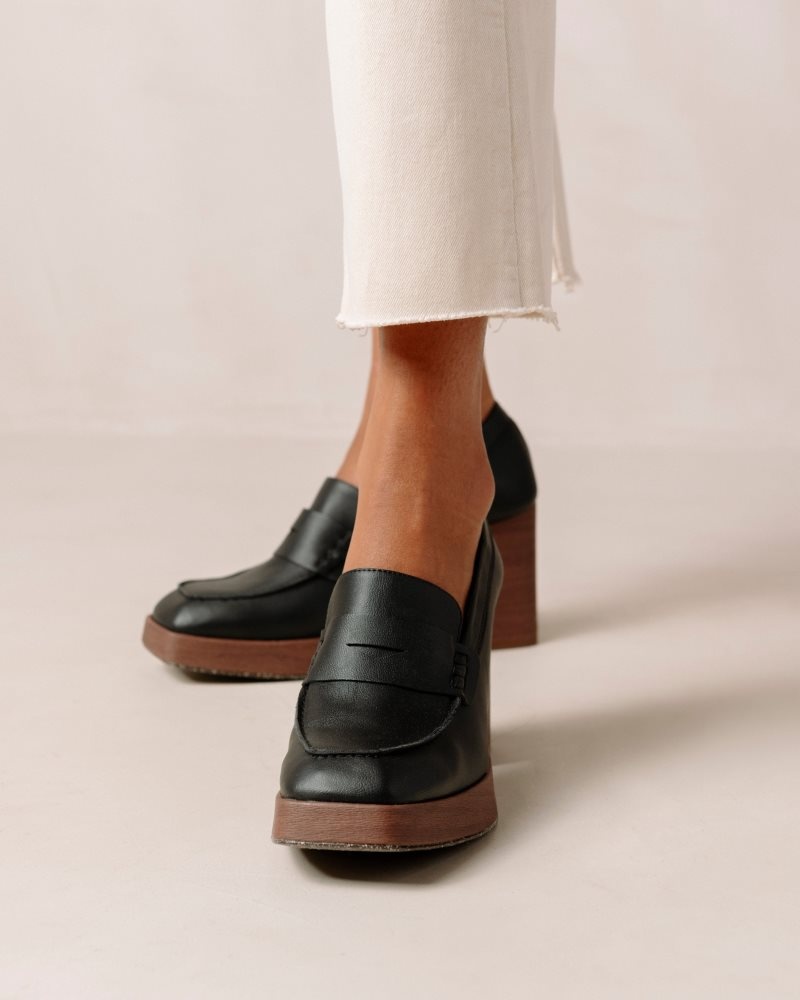 Alohas Busy Vegan Cuero Loafers Negros | HWYCB6935