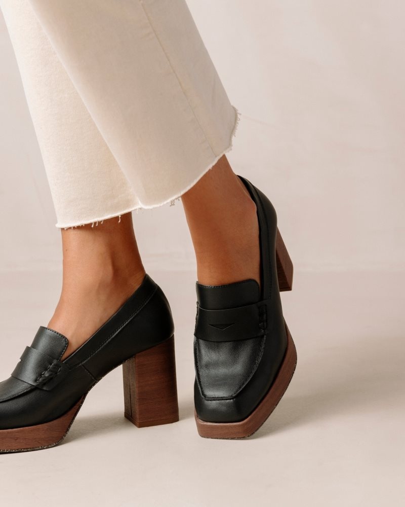 Alohas Busy Vegan Cuero Loafers Negros | HWYCB6935