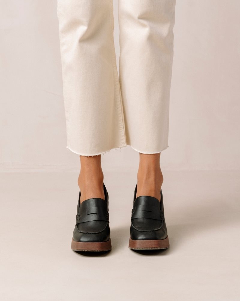 Alohas Busy Vegan Cuero Loafers Negros | HWYCB6935