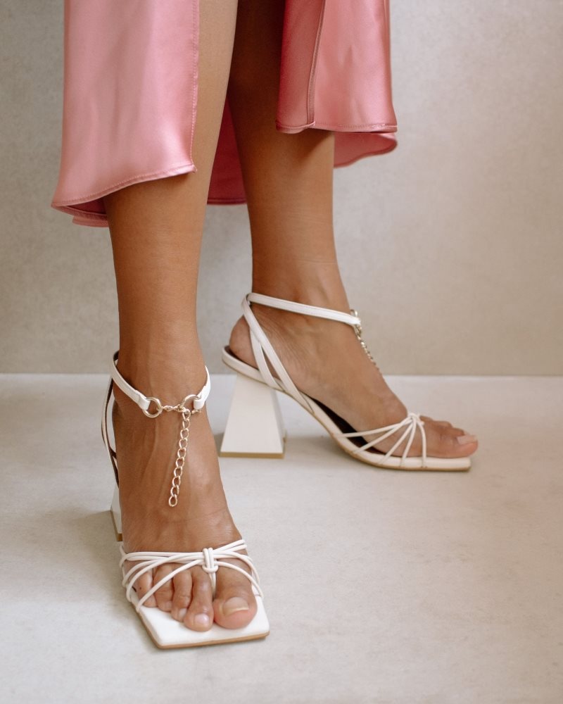 Alohas Cactus Cuero Sandals Blancos | IYLTK4513