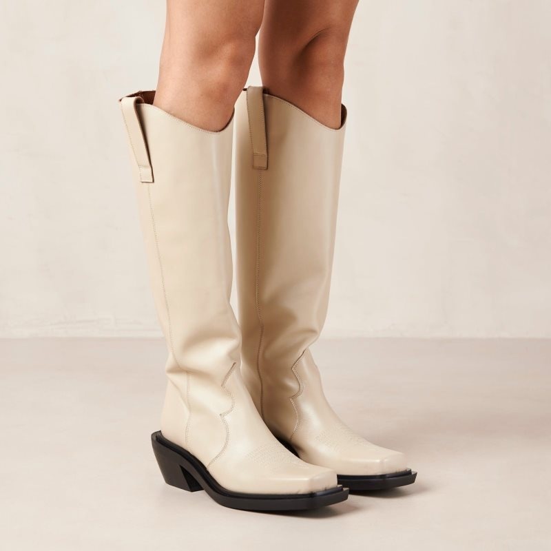 Alohas Cattle Cuero Boots Blancos | SGBUA5460