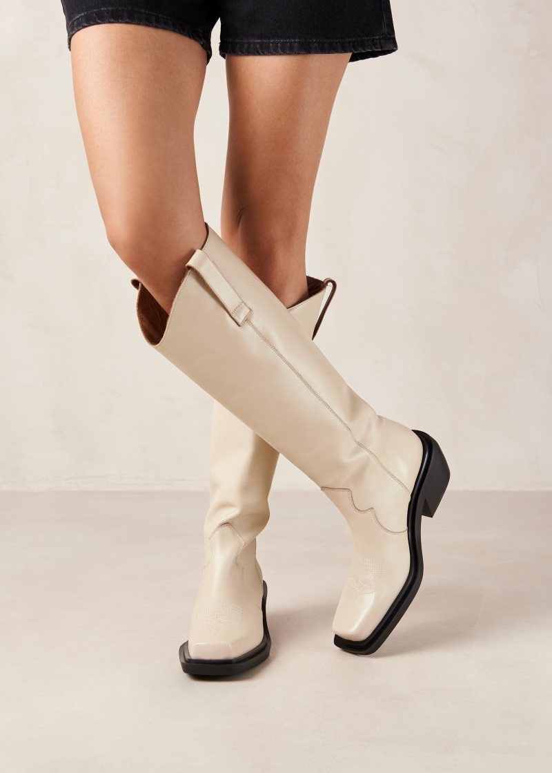 Alohas Cattle Cuero Boots Blancos | SGBUA5460