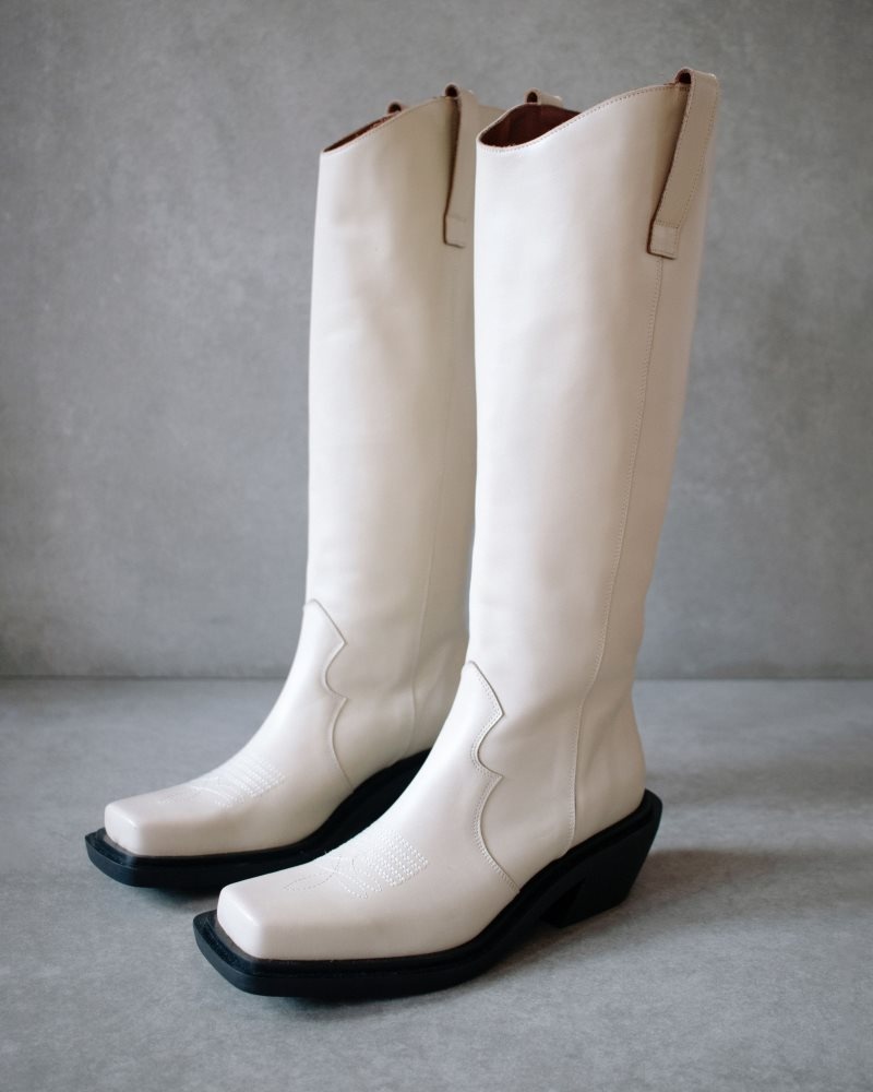 Alohas Cattle Cuero Boots Blancos | SGBUA5460