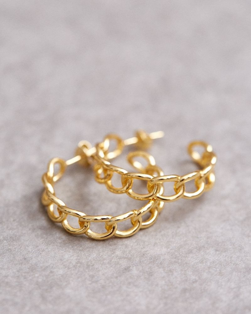 Alohas Chain Large Earrings Dorados | FSXKQ8620