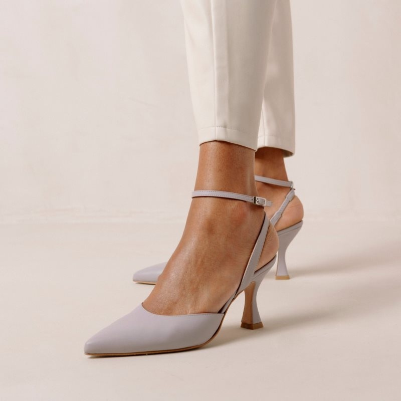 Alohas Cinderella Cuero Pumps Morados | FSNDM7193