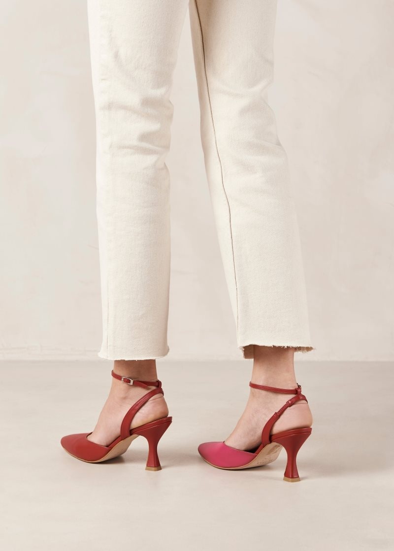 Alohas Cinderella Cuero Pumps Rojos | KXIYL7248