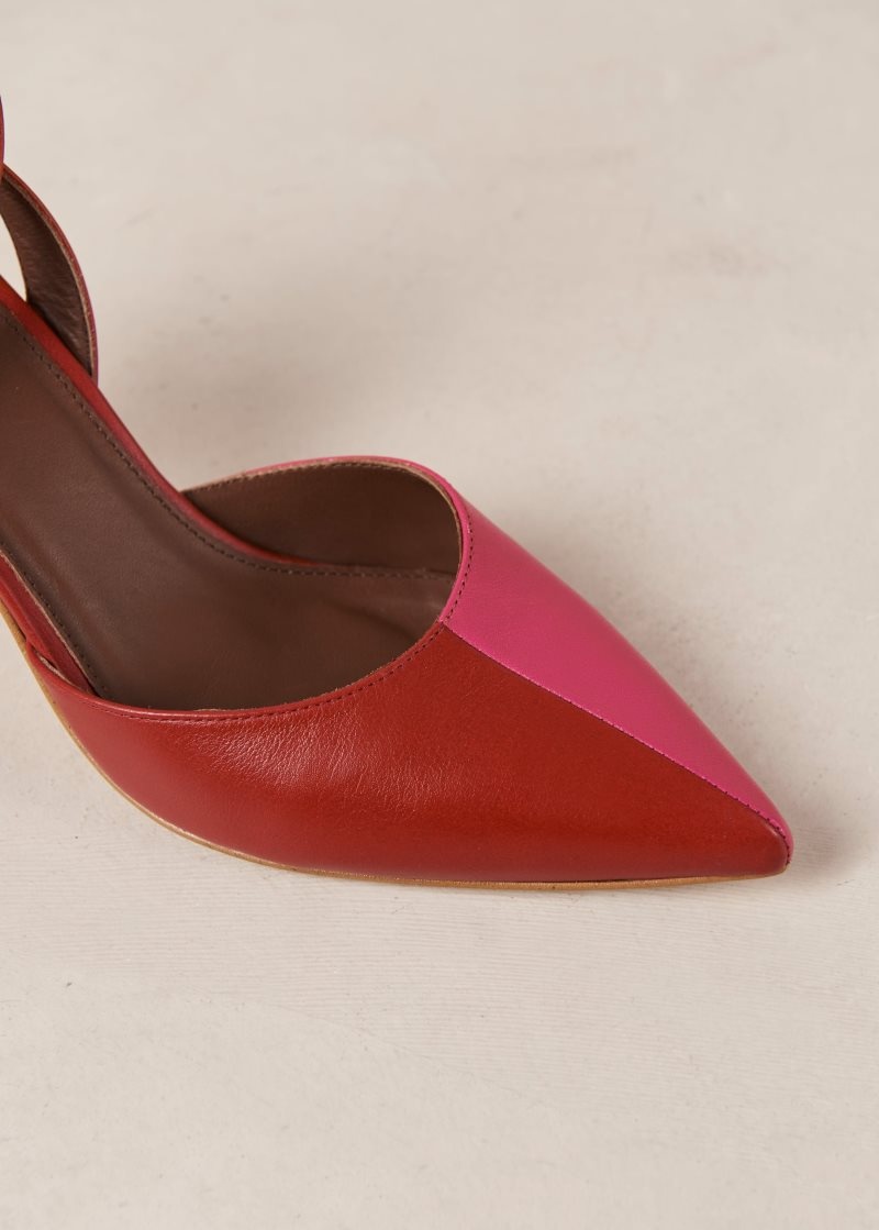 Alohas Cinderella Cuero Pumps Rojos | KXIYL7248