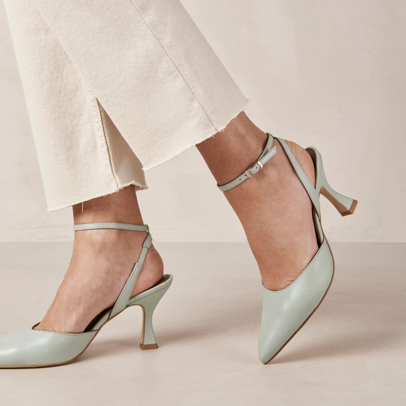 Alohas Cinderella Cuero Pumps Verdes | FMZTV3945