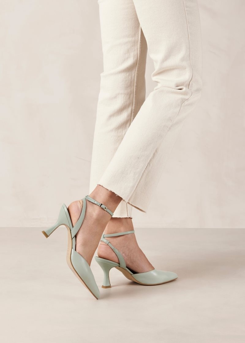 Alohas Cinderella Cuero Pumps Verdes | FMZTV3945