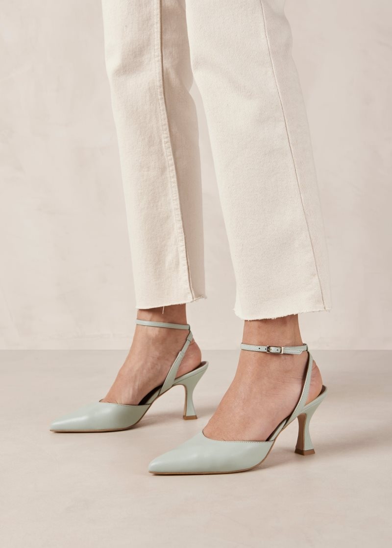 Alohas Cinderella Cuero Pumps Verdes | FMZTV3945