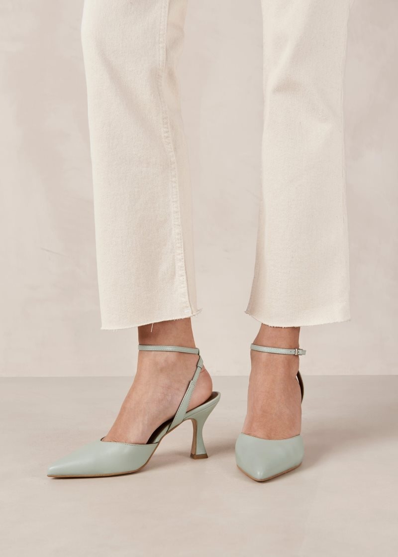 Alohas Cinderella Cuero Pumps Verdes | FMZTV3945