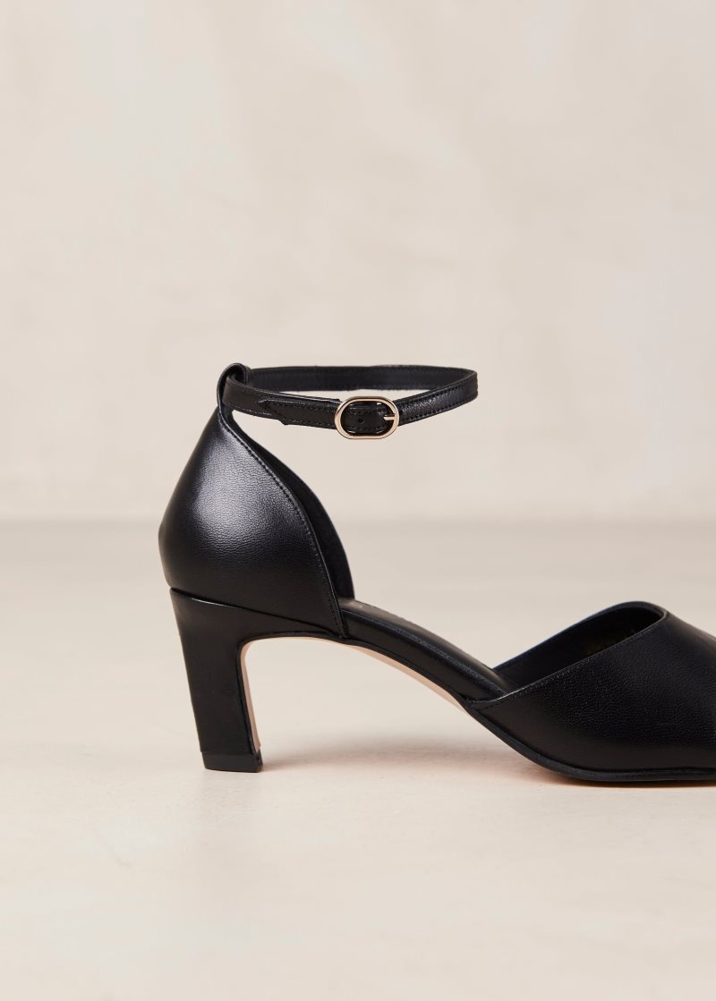 Alohas Cliff Cuero Pumps Negros | VEPDS9031