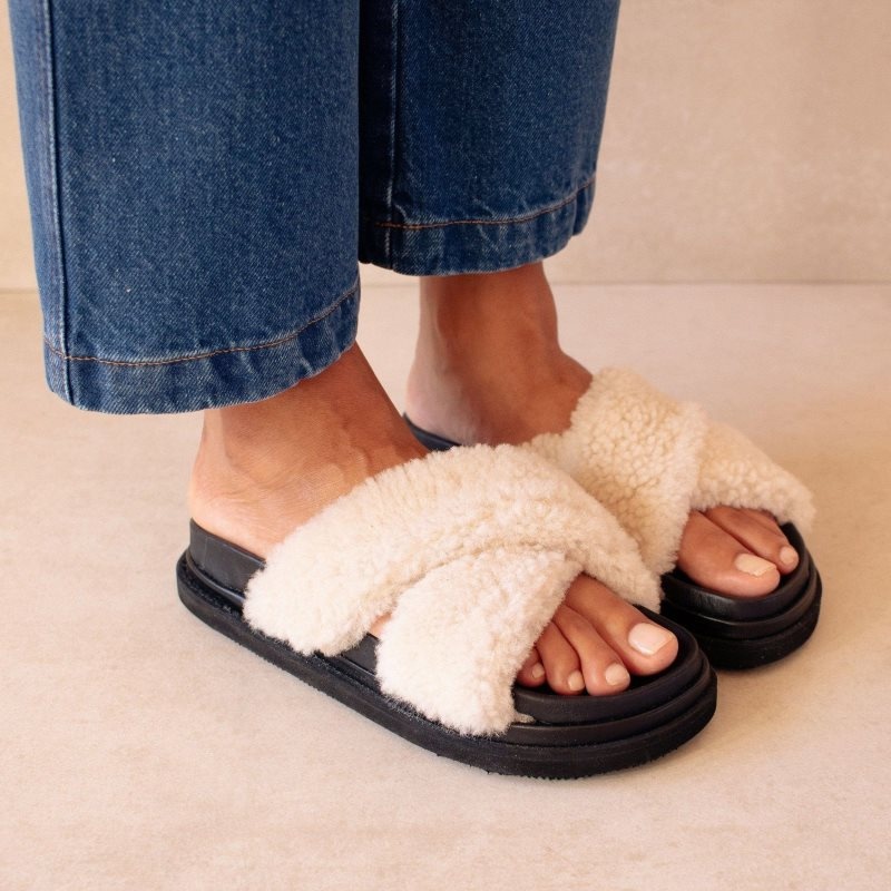 Alohas Cloud Shearling Slippers Negros | VNMSE4169